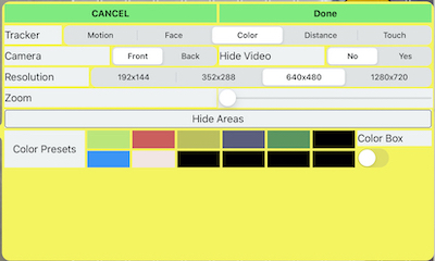 Video Camera Configuration Dialog: color